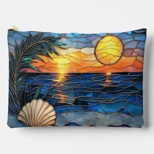 Coastal Stained Glass Zipper Pouch アクセサリーポーチ (正面)