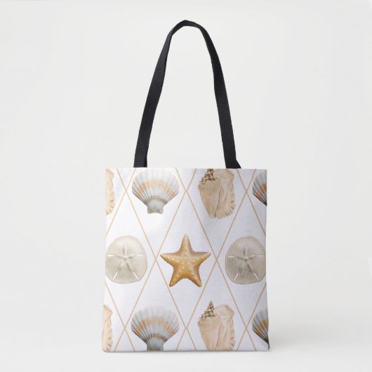 Coastal Starfish and Seashells トートバッグ (正面)