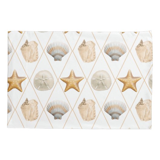 Coastal Starfish and Seashells 枕カバー (裏面)