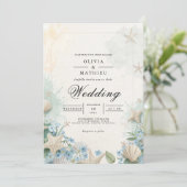 Coastal Starfish Beach Wedding 招待状 (スタンド正面)