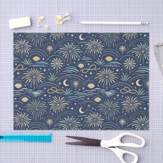 Coastal Starlight Fireworks Pattern 薄葉紙 (クラフト)