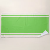 Coastal Stripe Beach Towel - Lime & Cream ビーチタオル (正面)
