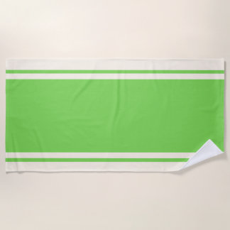 Coastal Stripe Beach Towel - Lime & Cream ビーチタオル