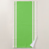 Coastal Stripe Beach Towel - Lime & Cream ビーチタオル (正面)
