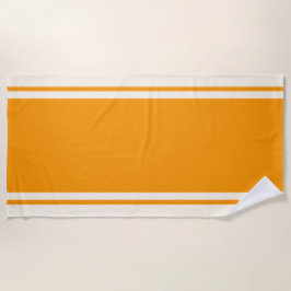 Coastal Stripe Beach Towel - Orange & Cream ビーチタオル