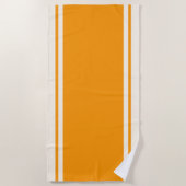 Coastal Stripe Beach Towel - Orange & Cream ビーチタオル (正面)
