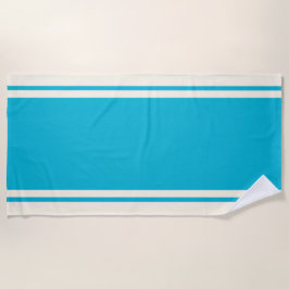 Coastal Stripe Beach Towel - Turquoise & Cream ビーチタオル