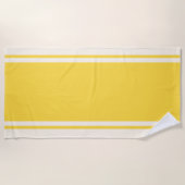 Coastal Stripe Beach Towel - Yellow & Cream ビーチタオル (正面)