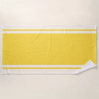 Coastal Stripe Beach Towel - Yellow & Cream ビーチタオル