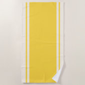 Coastal Stripe Beach Towel - Yellow & Cream ビーチタオル (正面)