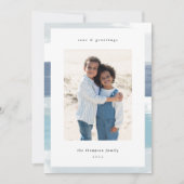 Coastal Stripe Border | Christmas Photo シーズンカード (正面)
