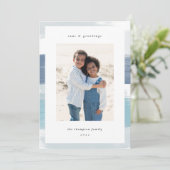 Coastal Stripe Border | Christmas Photo シーズンカード (スタンド正面)