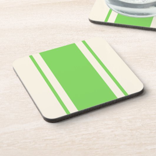 Coastal Stripe Coaster - Lime & Cream コースター (左側)