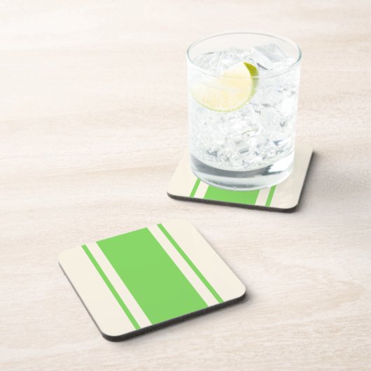Coastal Stripe Coaster - Lime & Cream コースター (右側)