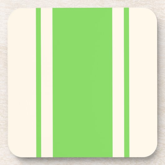 Coastal Stripe Coaster - Lime & Cream コースター (正面)