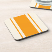 Coastal Stripe Coaster - Orange & Cream コースター (左側)