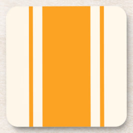Coastal Stripe Coaster - Orange & Cream コースター
