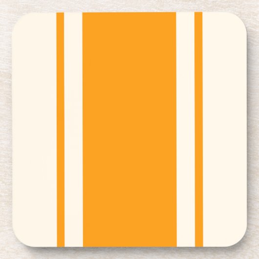 Coastal Stripe Coaster - Orange & Cream コースター (正面)