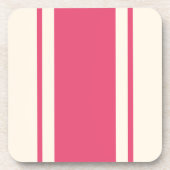 Coastal Stripe Coaster - Raspberry & Cream コースター (正面)