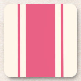 Coastal Stripe Coaster - Raspberry & Cream コースター