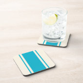 Coastal Stripe Coaster - Turquoise & Cream コースター (右側)