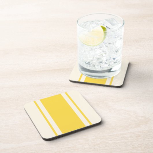 Coastal Stripe Coaster - Yellow & Cream コースター (右側)