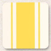 Coastal Stripe Coaster - Yellow & Cream コースター (正面)