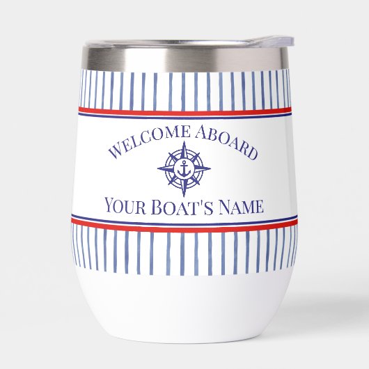  Coastal Stripe Monogram Boat Name Design (左面)