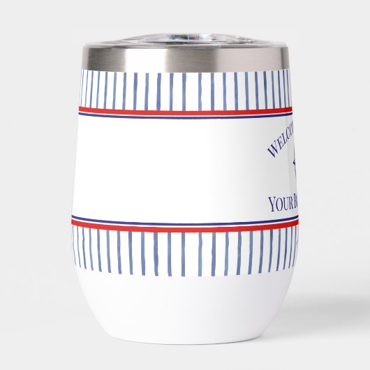  Coastal Stripe Monogram Boat Name Design (正面)