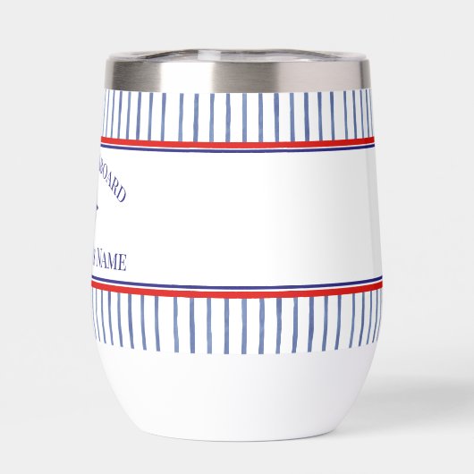  Coastal Stripe Monogram Boat Name Design (背面)