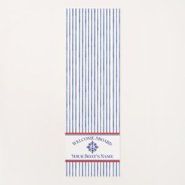 Coastal Stripe Monogram Boat Name Design ヨガマット