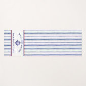  Coastal Stripe Monogram Boat Name Design ヨガマット (正面(横))