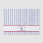 Coastal Stripe Monogram Boat Name Design 薄葉紙 (正面)