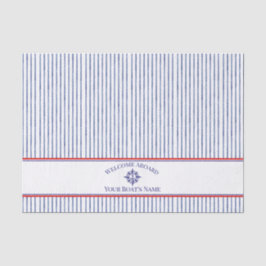 Coastal Stripe Monogram Boat Name Design 薄葉紙