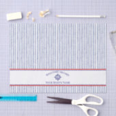 Coastal Stripe Monogram Boat Name Design 薄葉紙 (クラフト)