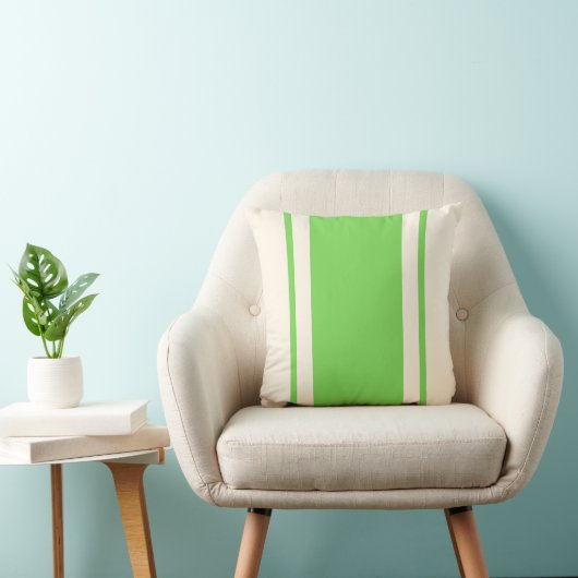 Coastal Stripe Throw Pillow – Lime & Cream クッション (椅子)