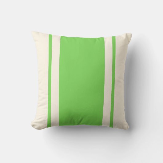 Coastal Stripe Throw Pillow – Lime & Cream クッション (正面)