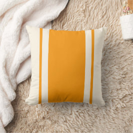 Coastal Stripe Throw Pillow – Orange & Cream クッション