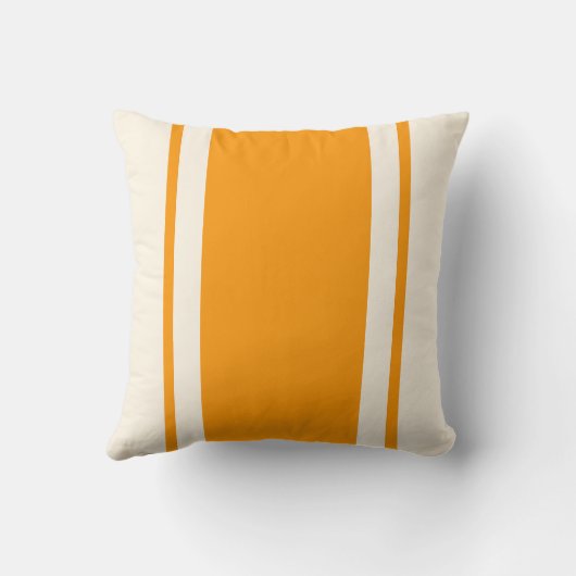 Coastal Stripe Throw Pillow – Orange & Cream クッション (裏面)