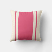 Coastal Stripe Throw Pillow – Raspberry & Cream クッション (裏面)