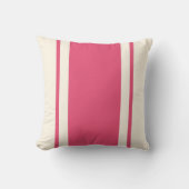 Coastal Stripe Throw Pillow – Raspberry & Cream クッション (正面)