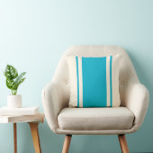 Coastal Stripe Throw Pillow – Turquoise & Cream クッション (椅子)