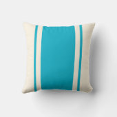 Coastal Stripe Throw Pillow – Turquoise & Cream クッション (裏面)