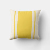 Coastal Stripe Throw Pillow – Yellow & Cream クッション (裏面)