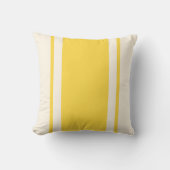 Coastal Stripe Throw Pillow – Yellow & Cream クッション (正面)
