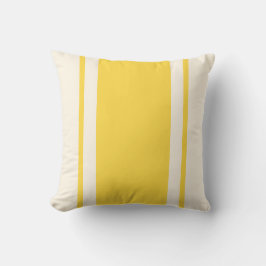 Coastal Stripe Throw Pillow – Yellow & Cream クッション