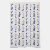 Coastal Style Blue Fish Pattern Shower Curtain キッチンタオル (縦)
