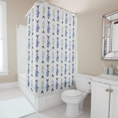 Coastal Style Blue Fish Pattern Shower Curtain シャワーカーテン (インサイチュ)