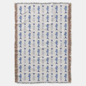 Coastal Style Blue Fish Pattern Shower Curtain スローブランケット (正面縦)