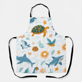Coastal Summer All-Over Print Apron Gift エプロン